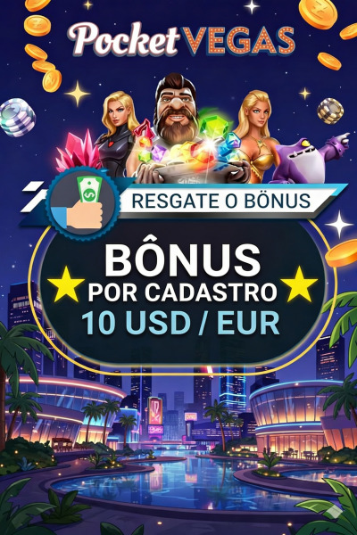 Obraz dla B&ocirc;nus de 10 USD/EUR sem dep&oacute;sito ao se cadastrar no Pocket Vegas